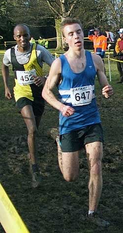 Nick Swinburn in action at the North of 
England Cross Country Championships at St.Helens